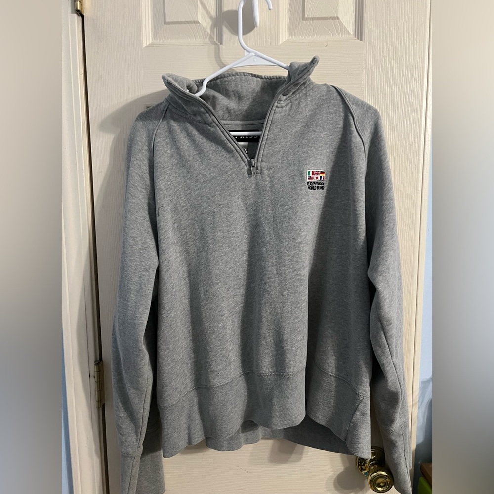 Women Express World Brand Quarter Zip Hoodie Large Long Sleeve Physical Fashion
